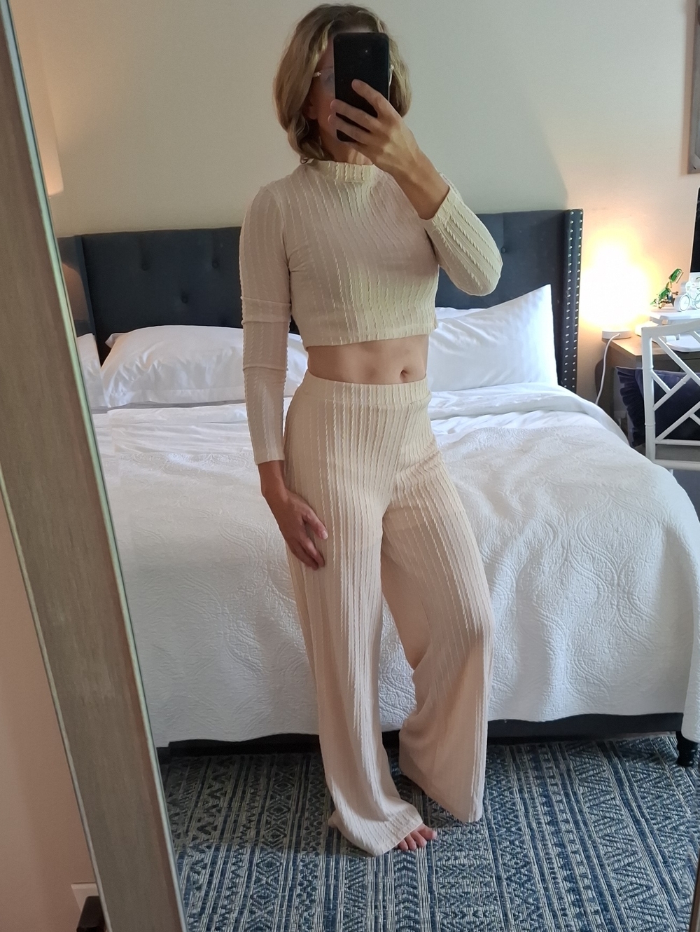Cozy Set, Ribbed Top And Wide Pants